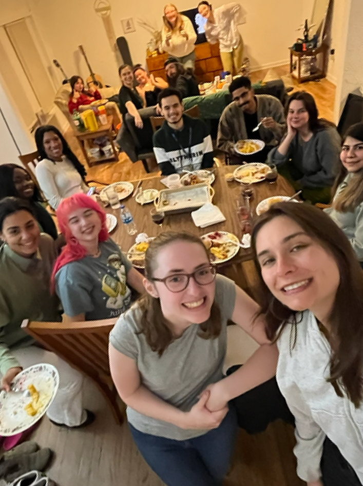 Nicholson and her Batten School & VIMS friends celebrating "Friendsgiving" in November, 2024.