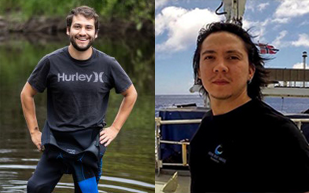 Ph.D. students Miguel Montalvo (left) and Paul Clerkin (right) believed that eDNA collection could remain straightforward and affordable, no matter the environment, leading to their invention of the SQUID-e.