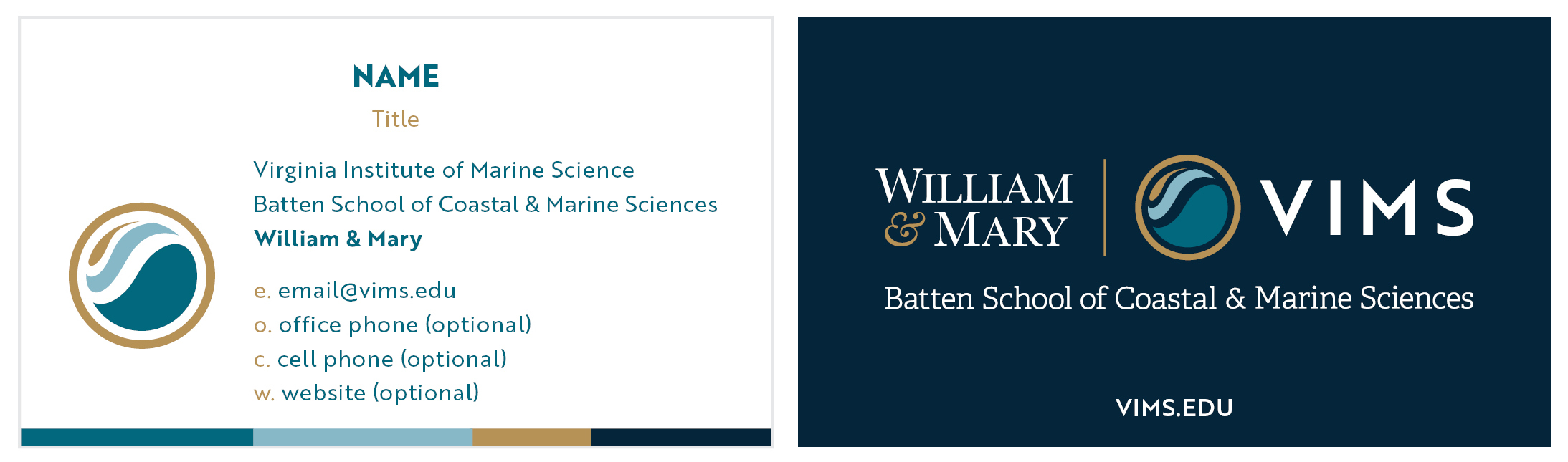 Option 1: Color Bar Element Front Design & Full Logo Back Design