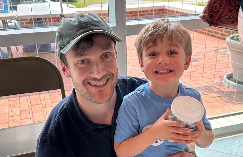 Eric Anderson and his son are making Marine Science Day an annual event for their family. Photo credit: Ethan Smith.