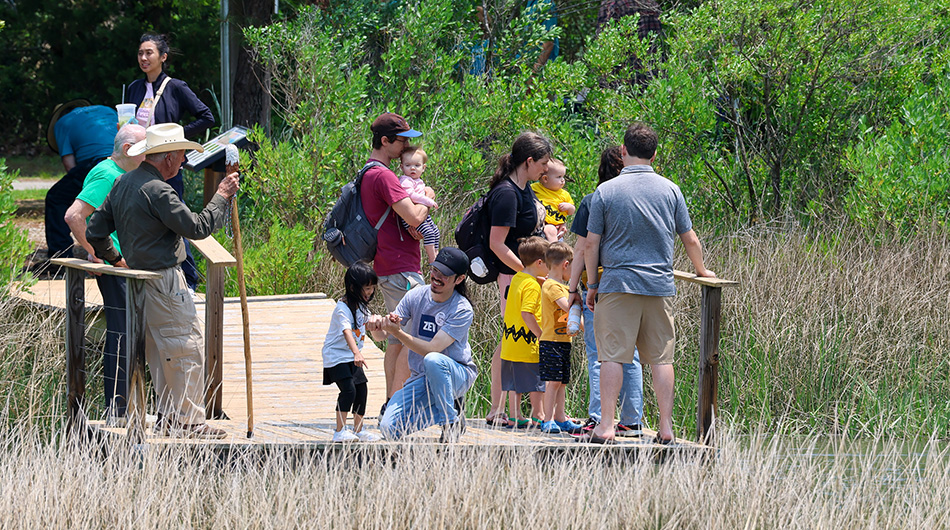 2025 Marine Science Day visitors at the Teaching Marsh. Photo by John Wallace