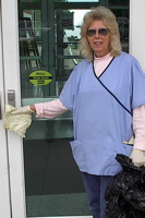 Ms. Becky Kearns keeps Chesapeake Bay Hall spotless.